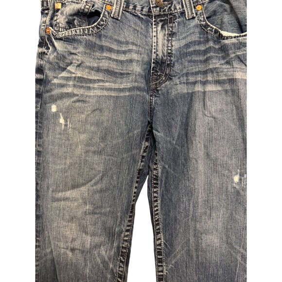 Big Star Pioneer Regular Bootcut Jeans 38R Mens Blue Denim 100% Cotton Distresse - Picture 9 of 9